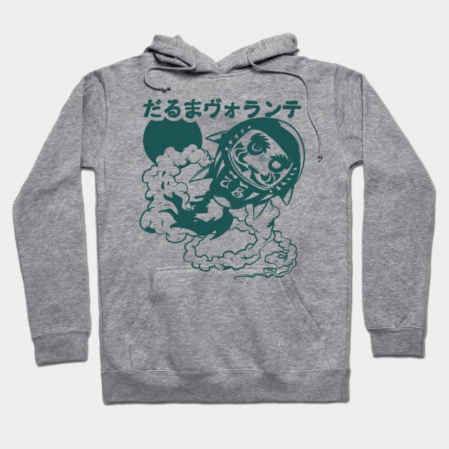 A flying daruma doll (black & white version) Hoodie by TomiAx